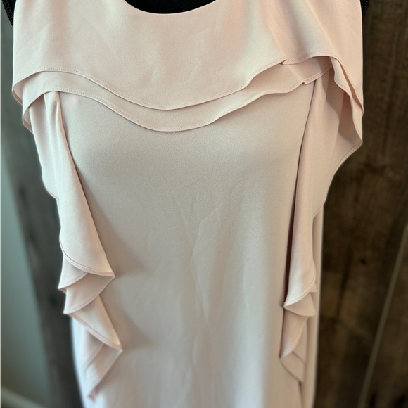 BCBGMaxAzria Dusty Pink Asymmetrical Ruffle Mini Dress Women's Size Medium - Picture 13 of 15